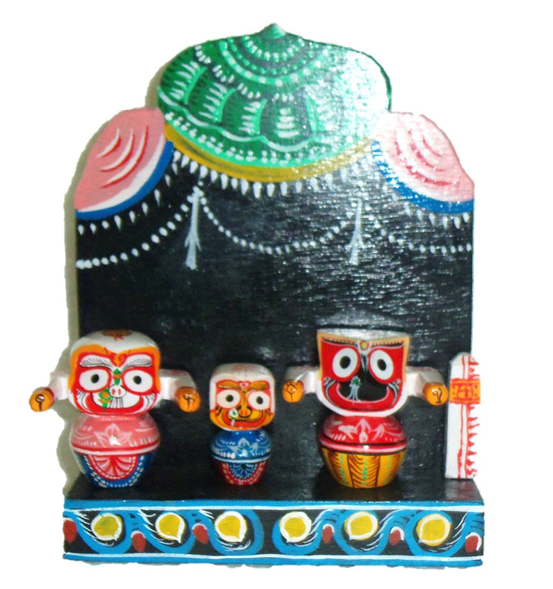 Jagannath Balabhadra Subhadra Wooden Idol Height 5 CMs-pc3