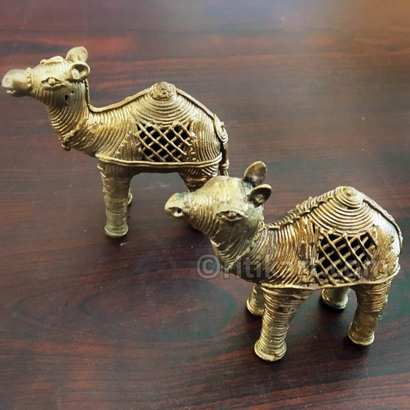 Dokra Brass Dual Camel Showpiece-pic4