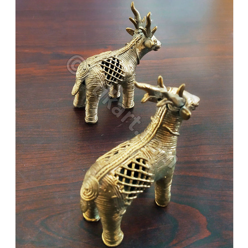 Dokra Brass Double Deer speciality Showpiece-pic3