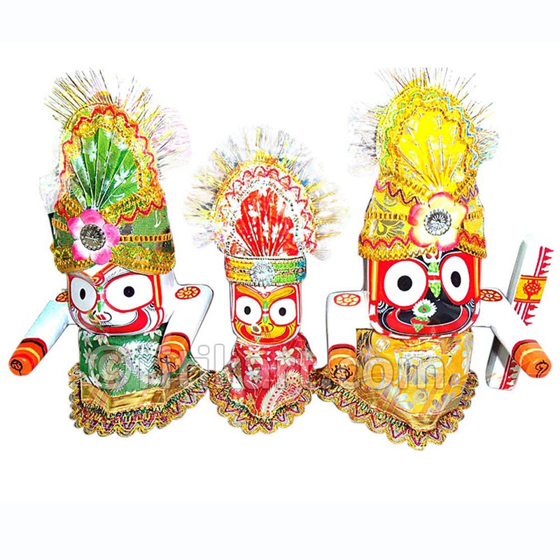 Jagannath, Balabhadra & Subhadra Wooden Idol 4 Inch Height-pc5