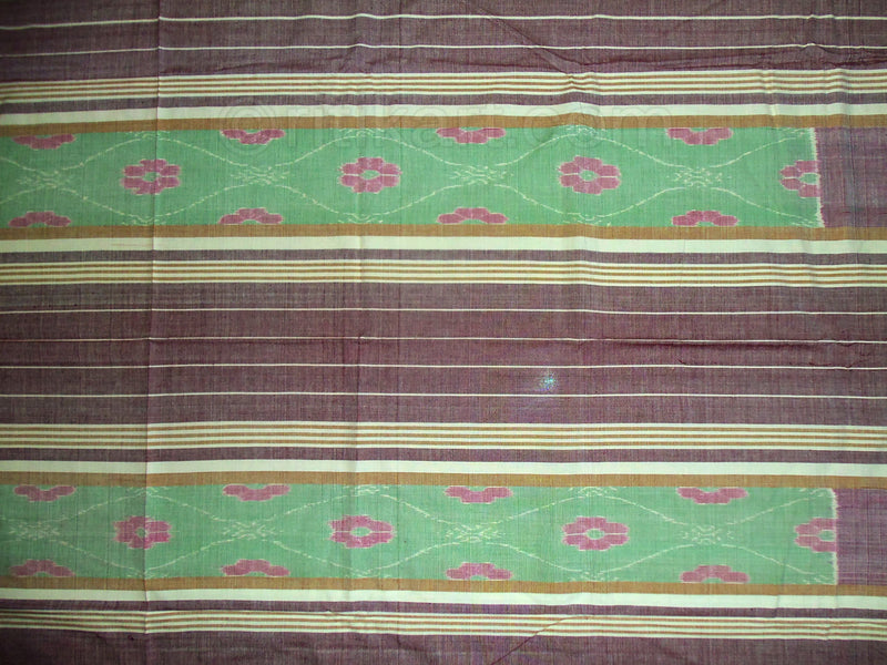 Sambalpuri Light Green and Grey Color Double Bed Sheet-pic4