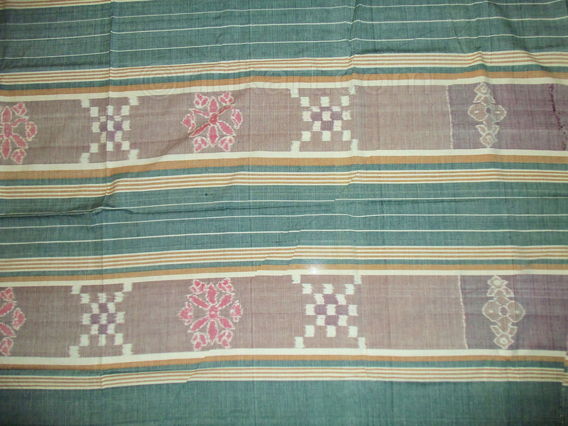 Sambalpuri Double Bed Cover Green and Grey Color-pic4