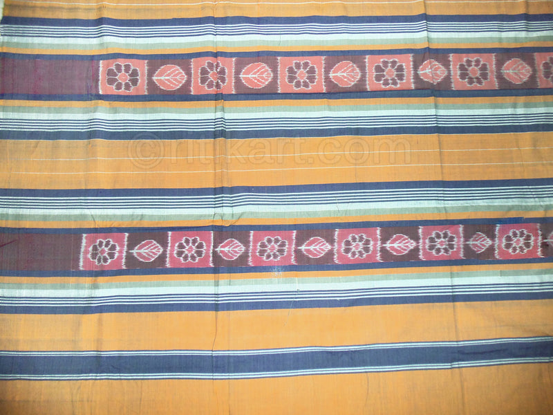 Odisha Sambalpuri Double Bed Sheet Brown Base Color