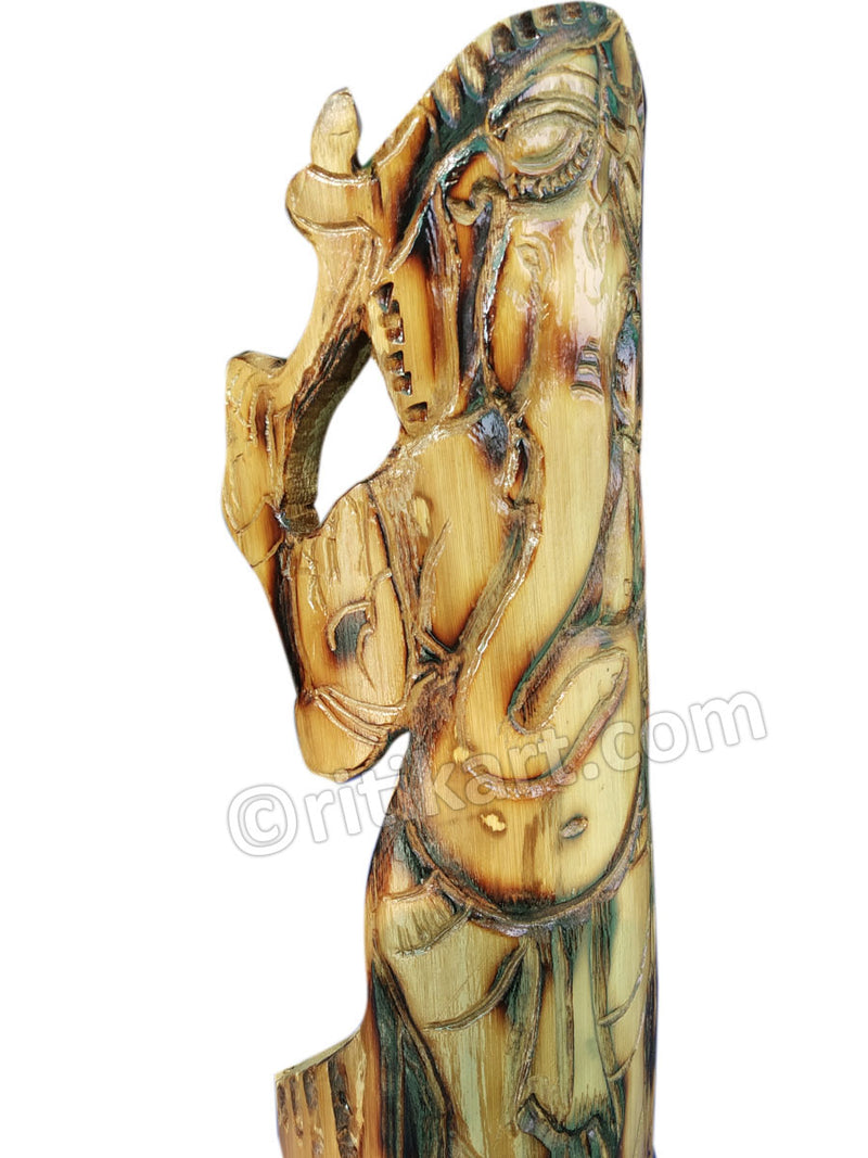 Handcrafted Bamboo Standing Lord Ganesh Statue-pic2