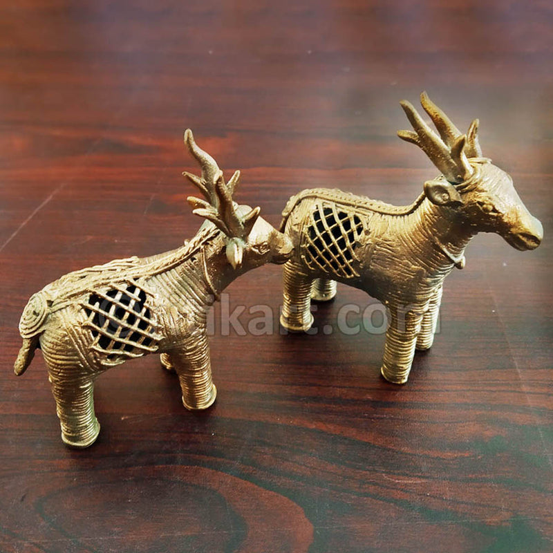 Dokra Brass Double Deer speciality Showpiece-pic4