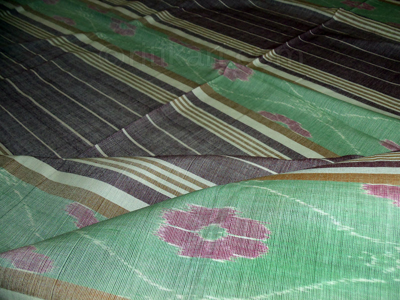 Sambalpuri Light Green and Grey Color Double Bed Sheet-pic2