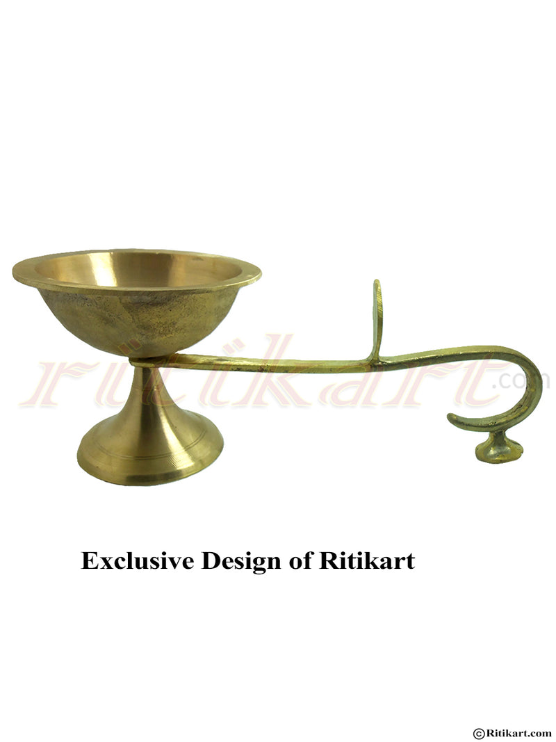 Brass Karpur Aalati Stand pic-2