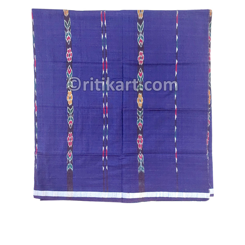 Sambalpuri Cotton Bandha Strips Deep Blue Color Lungi